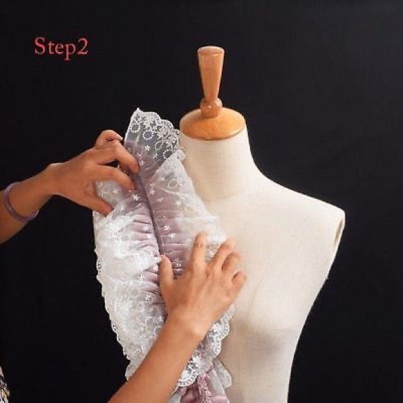 🔥HOST PICK🔥Victorian Steampunk Gothic Style Tudor Elizabethan Neck Ruff Lace - Picture 6 of 9